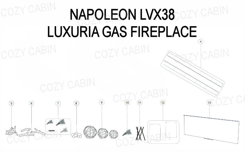 LUXURIA GAS FIREPLACE (LVX38)  #LVX38